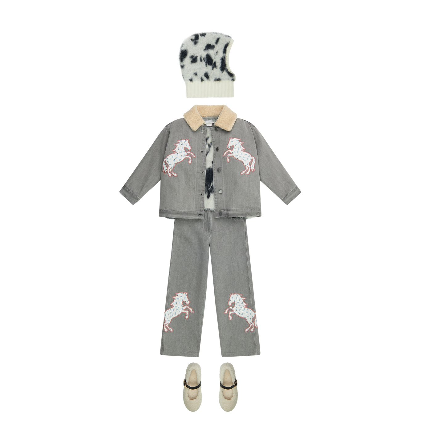 DENIM PANTS WITH HORSES
