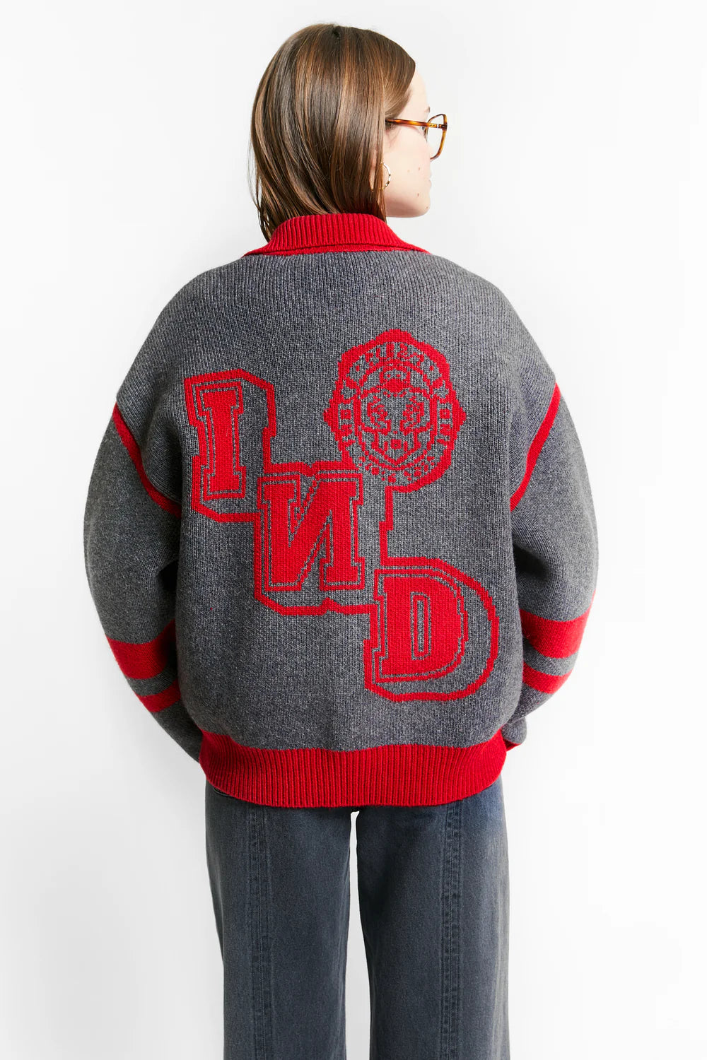 KNIT CARDIGAN BASEBALL JACKET