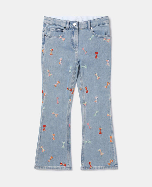 DENIM PANTS WITH BOWS