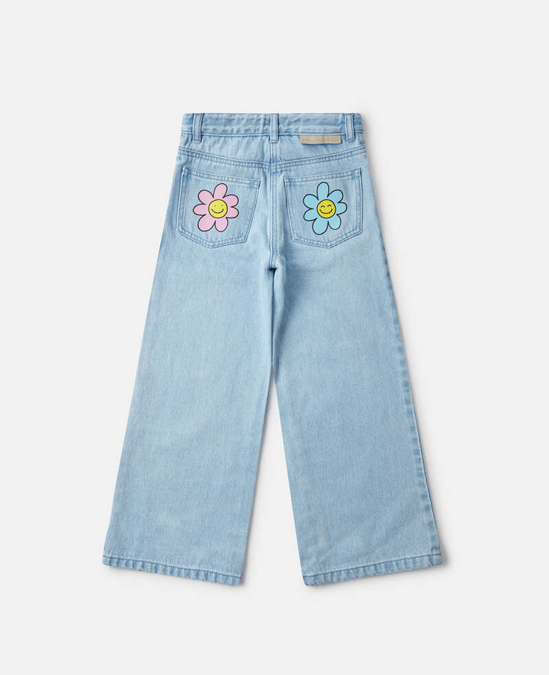 DENIM PANTS HAPPY FLOWERS