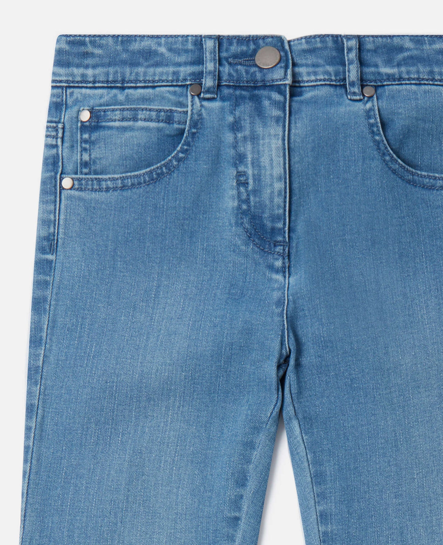 DENIM PANTS WITH FRILLS