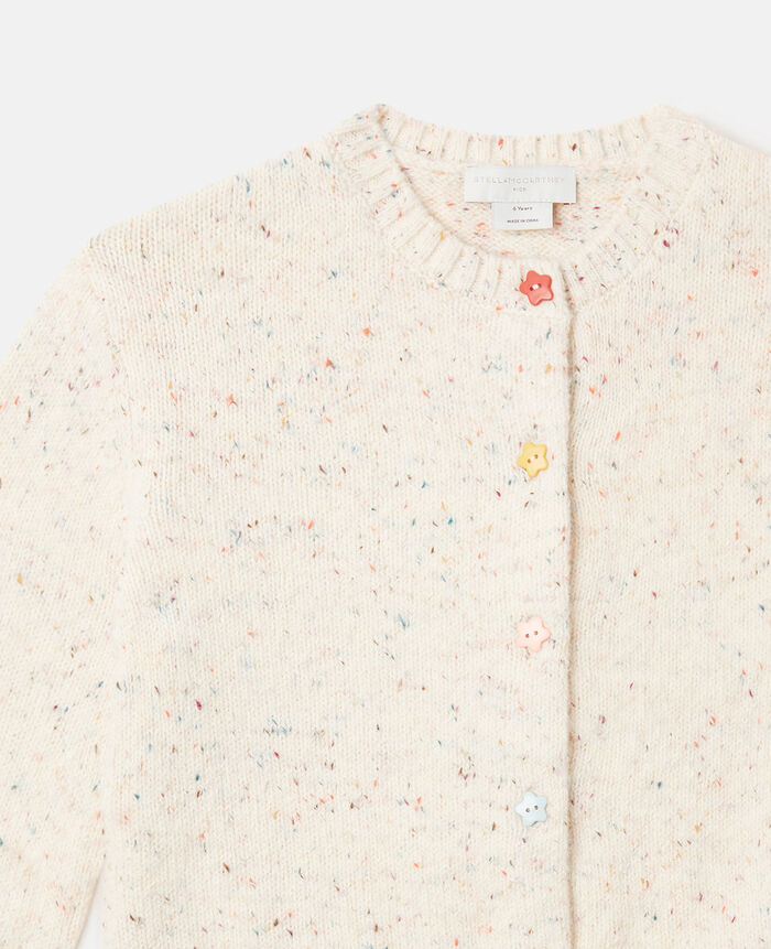 KNITTED CARDIGAN WITH FLOWER BUTTONS