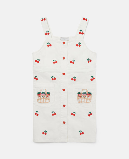 DENIM DRESS WITH CHERRIES
