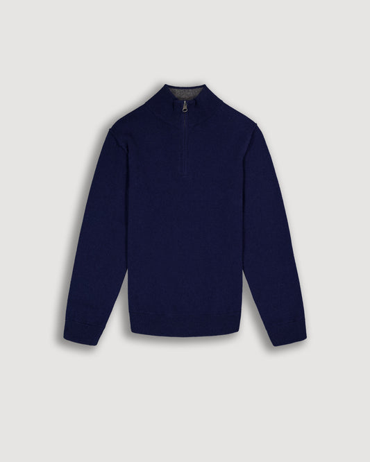 KNITTED CASHMERE TRUCKER PULLOVER