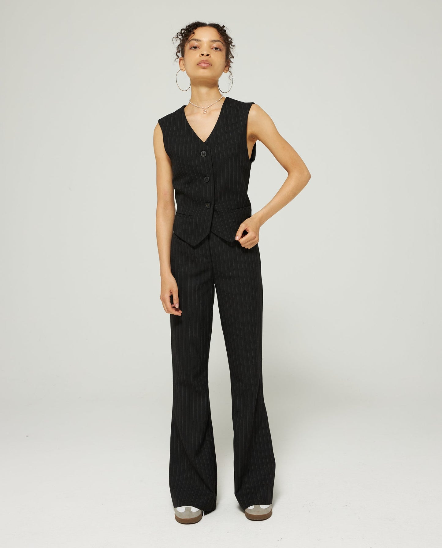 MID WAIST FLARE TROUSERS