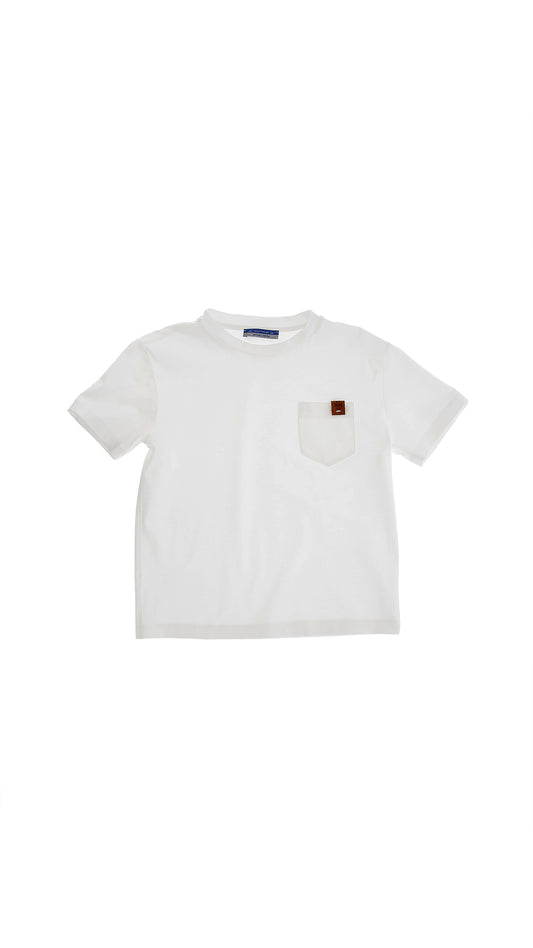 T-SHIRT WITH LEATHER PATCH
