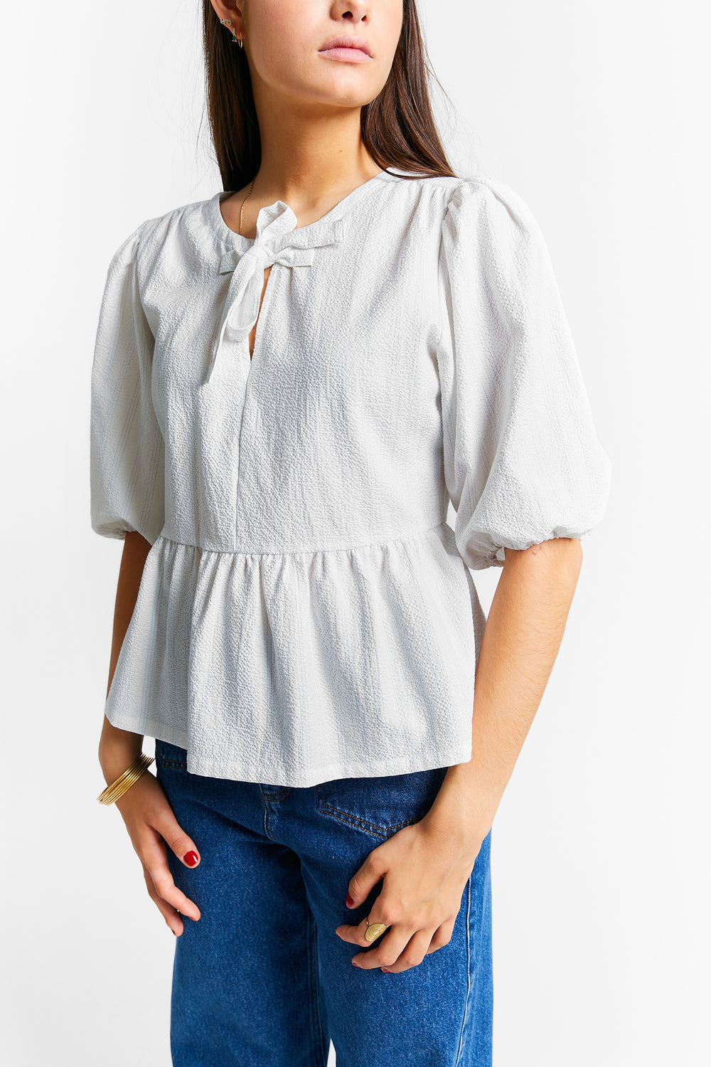 SHORT SLEEVED COTTON TOP