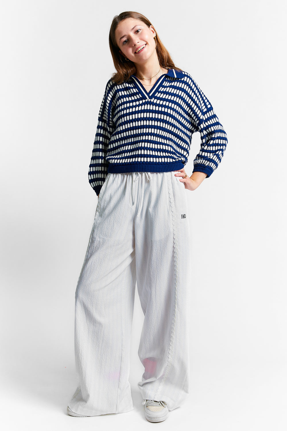 WIDE LEG COTTON TROUSERS