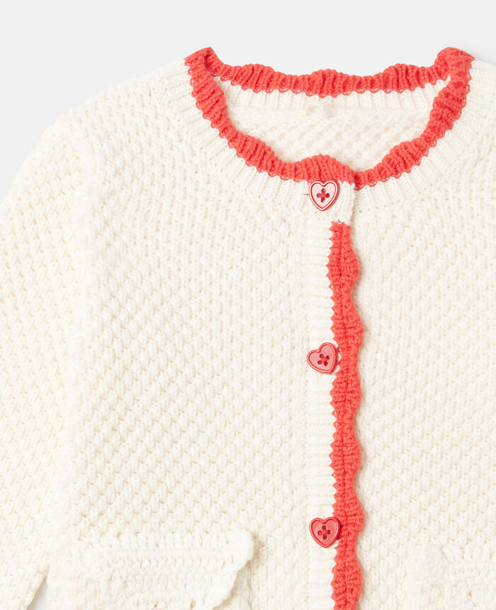 KNITTED CARDIGAN WITH HEART BUTTONS