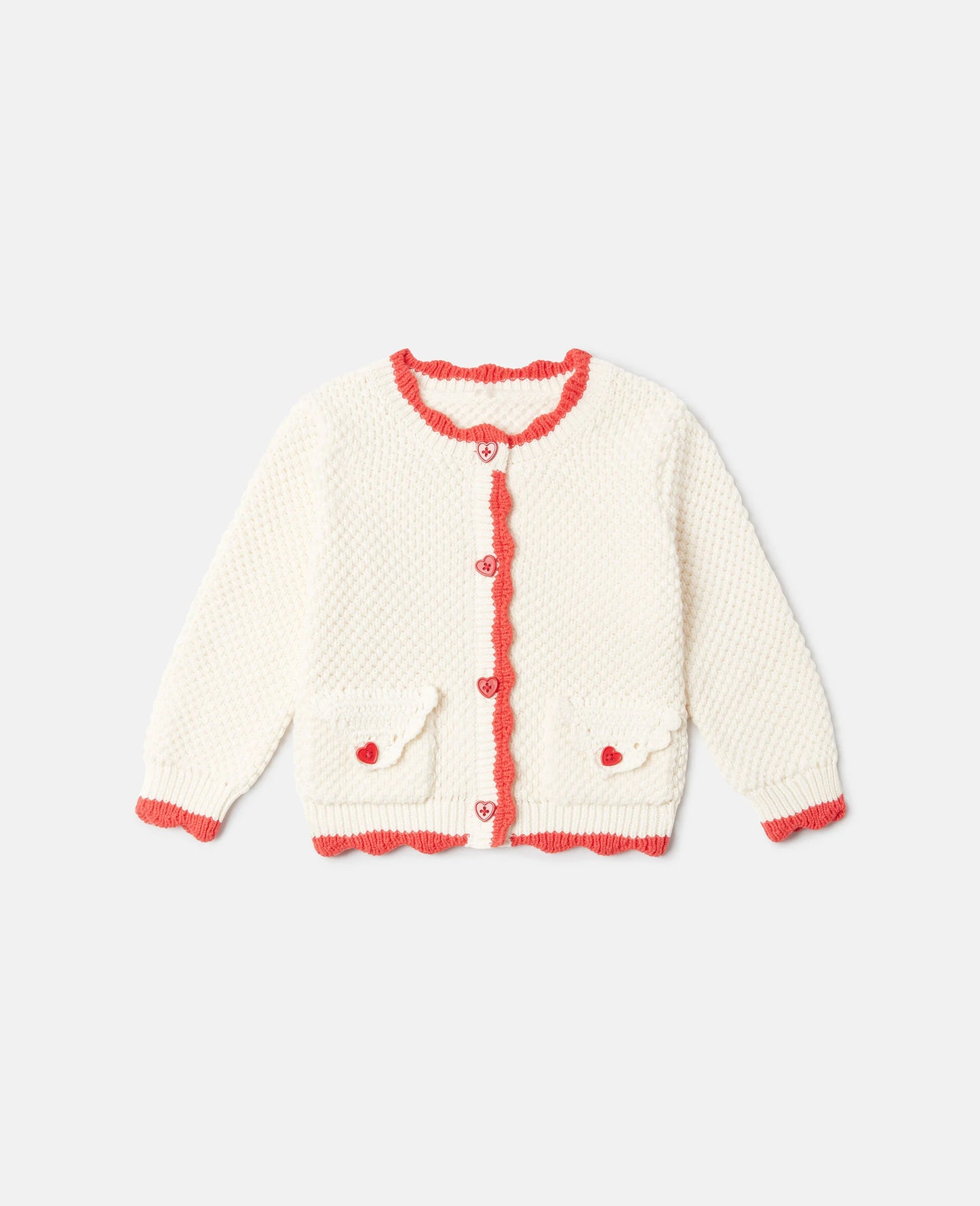 KNITTED CARDIGAN WITH HEART BUTTONS