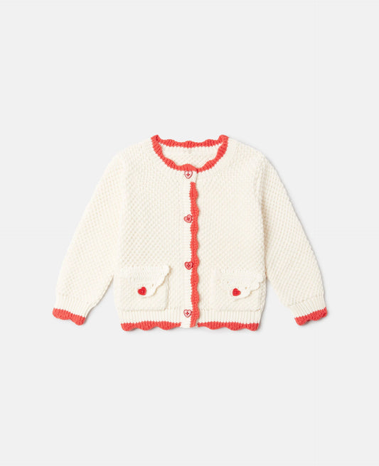 KNITTED CARDIGAN WITH HEART BUTTONS
