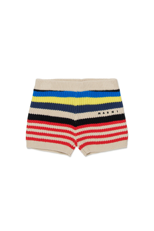 KNITTED STRIPED SHORTS