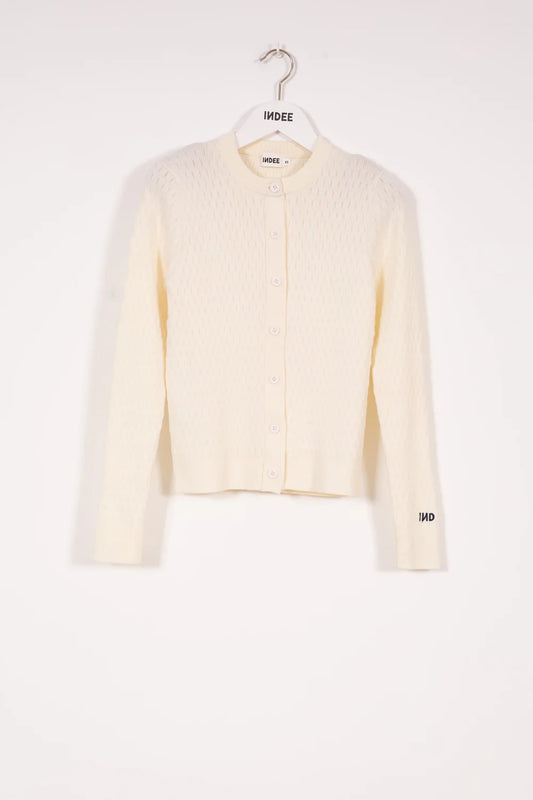 FITTED CARDIGAN WITH CONTRASTS