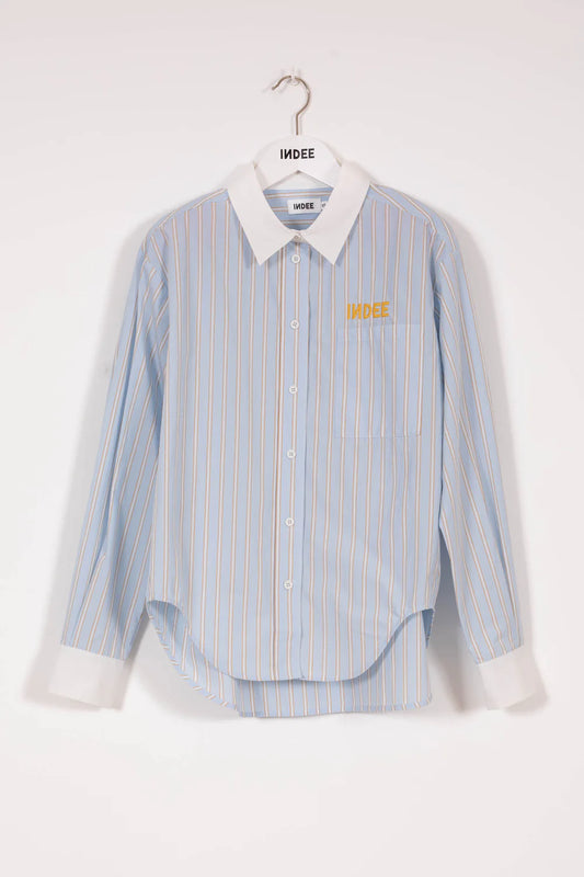 STRIPED SHIRT WITH EMBROIDERY