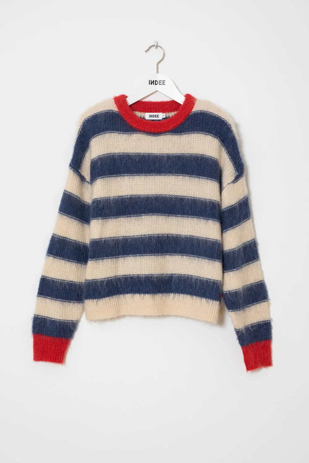 ROUND NECK PULLOVER WITH STRIPES