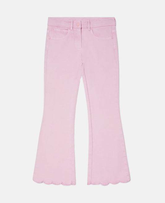 SCALLOPED DENIM PANTS