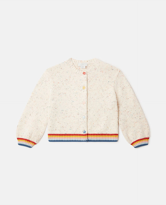 KNITTED CARDIGAN WITH FLOWER BUTTONS