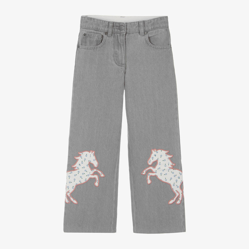 DENIM PANTS WITH HORSES
