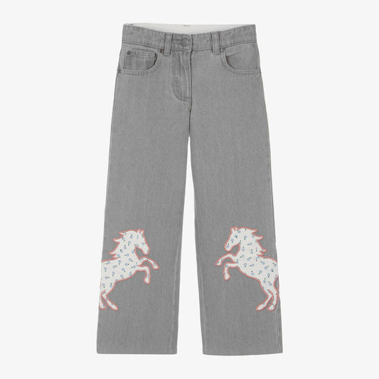DENIM PANTS WITH HORSES