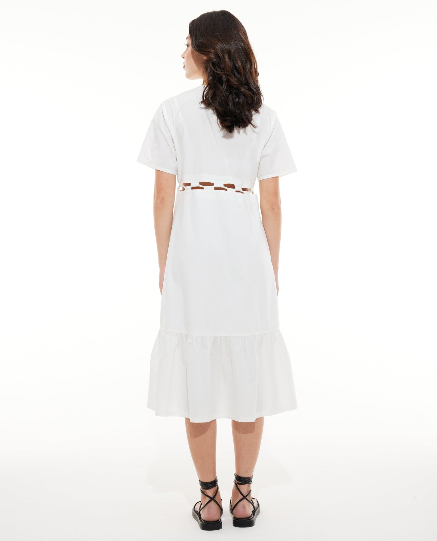 TIED COTTON DRESS